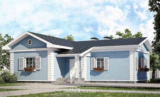 090-004-П Проект одноэтажного дома, красивый коттедж из бризолита Могоча | Проекты домов от House Expert