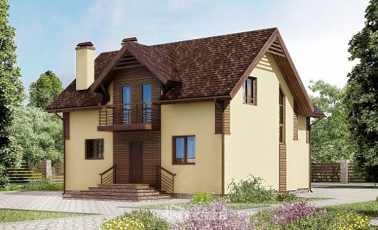 150-009-Л Проект двухэтажного дома с мансардой, простой дом из твинблока Могоча | Проекты домов от House Expert