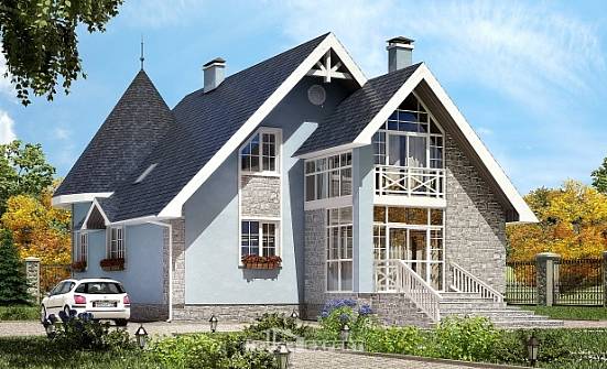 170-003-П Проект двухэтажного дома с мансардой, недорогой домик из пеноблока Чита | Проекты домов от House Expert