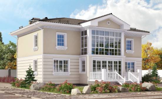 210-005-Л Проект двухэтажного дома, классический дом из бризолита Краснокаменск | Проекты домов от House Expert