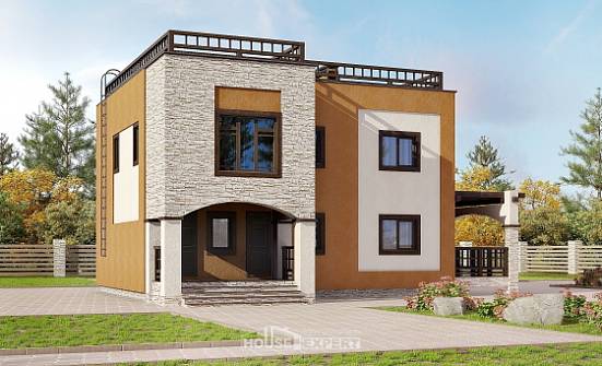 150-010-Л Проект двухэтажного дома, бюджетный коттедж из кирпича Краснокаменск | Проекты домов от House Expert
