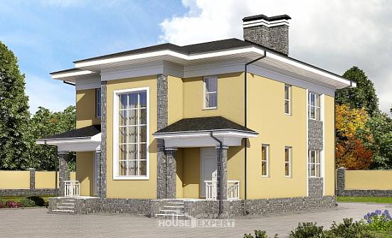 155-011-Л Проект двухэтажного дома, компактный домик из газосиликатных блоков Могоча | Проекты домов от House Expert