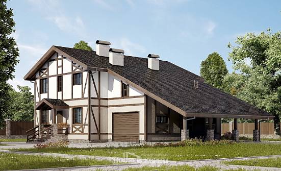 250-002-П Проект двухэтажного дома мансардный этаж и гаражом, средний домик из кирпича Краснокаменск | Проекты домов от House Expert