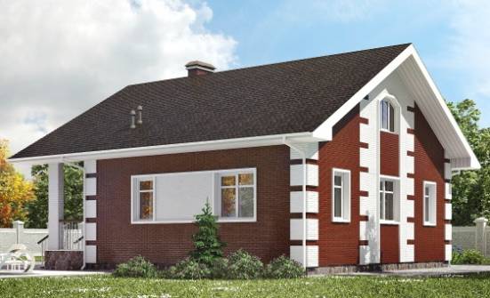115-001-П Проект двухэтажного дома с мансардным этажом, небольшой коттедж из бризолита Краснокаменск | Проекты домов от House Expert