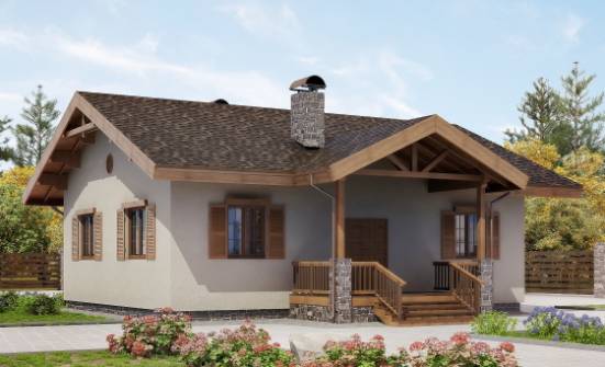 090-002-Л Проект одноэтажного дома, доступный домик из кирпича Могоча | Проекты домов от House Expert