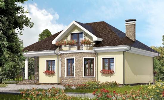150-008-Л Проект двухэтажного дома с мансардой, небольшой коттедж из газобетона Могоча | Проекты домов от House Expert