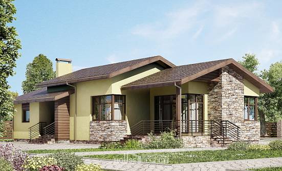 130-007-Л Проект одноэтажного дома, небольшой загородный дом из поризованных блоков Чита | Проекты домов от House Expert