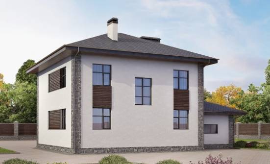 185-004-Л Проект двухэтажного дома и гаражом, просторный коттедж из арболита Краснокаменск | Проекты домов от House Expert