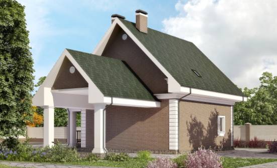 140-003-П Проект двухэтажного дома мансардой и гаражом, уютный домик из газосиликатных блоков Чита | Проекты домов от House Expert