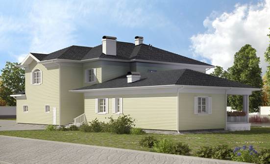 410-002-Л Проект двухэтажного дома и гаражом, современный дом из арболита Могоча | Проекты домов от House Expert