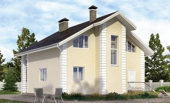 150-002-Л Проект двухэтажного дома мансардой и гаражом, простой дом из твинблока Чита | Проекты домов от House Expert