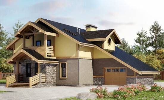 180-011-П Проект двухэтажного дома мансардный этаж и гаражом, бюджетный домик из блока Чита | Проекты домов от House Expert