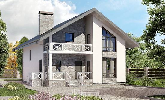 155-001-Л Проект двухэтажного дома мансардой, гараж, красивый дом из блока Краснокаменск | Проекты домов от House Expert