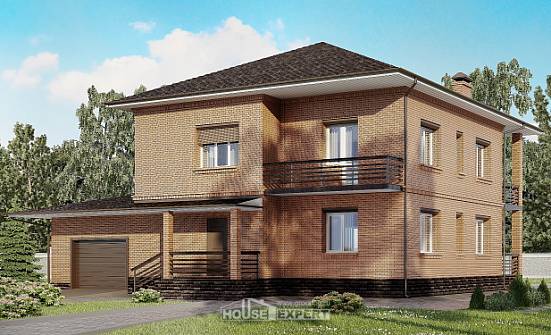 245-003-Л Проект двухэтажного дома и гаражом, классический домик из кирпича Чита | Проекты домов от House Expert