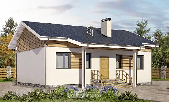 080-004-П Проект одноэтажного дома, дешевый загородный дом из газобетона Могоча | Проекты домов от House Expert