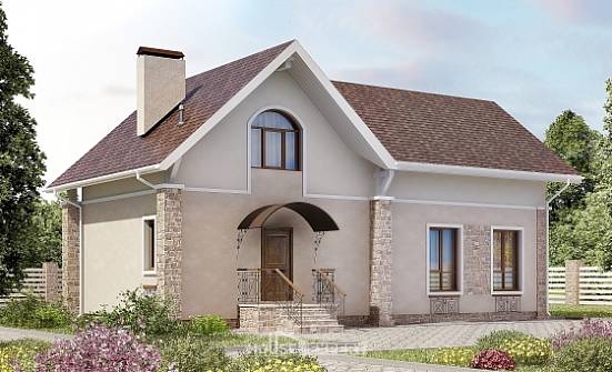 150-012-Л Проект двухэтажного дома с мансардой, небольшой дом из твинблока Краснокаменск | Проекты домов от House Expert