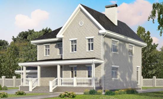 190-001-Л Проект двухэтажного дома, гараж, просторный дом из кирпича Могоча | Проекты домов от House Expert