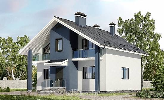 150-005-П Проект двухэтажного дома мансардой, бюджетный дом из твинблока Чита | Проекты домов от House Expert