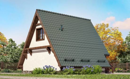 070-003-П Проект двухэтажного дома мансардный этаж, доступный загородный дом из бревен Могоча | Проекты домов от House Expert