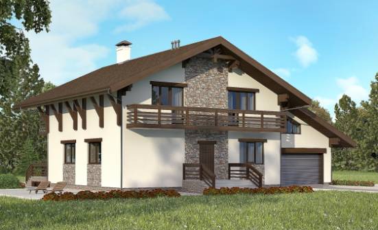 280-001-П Проект двухэтажного дома с мансардой, гараж, классический дом из кирпича Могоча | Проекты домов от House Expert