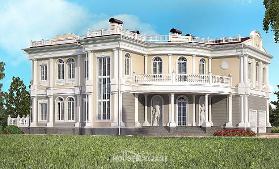 505-001-П Проект двухэтажного дома и гаражом, современный загородный дом из газобетона Могоча | Проекты домов от House Expert
