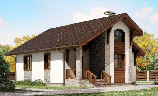 080-002-Л Проект одноэтажного дома, доступный домик из газосиликатных блоков Краснокаменск | Проекты одноэтажных домов от House Expert