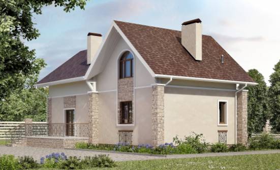 150-012-Л Проект двухэтажного дома с мансардой, небольшой дом из твинблока Краснокаменск | Проекты домов от House Expert
