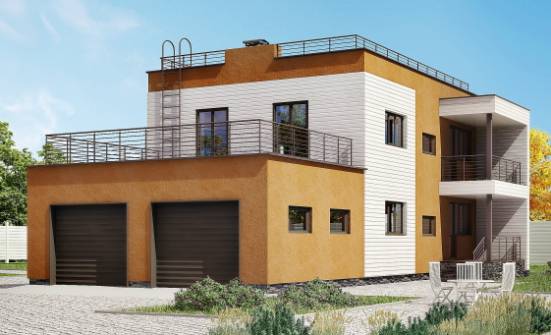 180-012-П Проект двухэтажного дома, гараж, современный коттедж из кирпича Краснокаменск | Проекты домов от House Expert