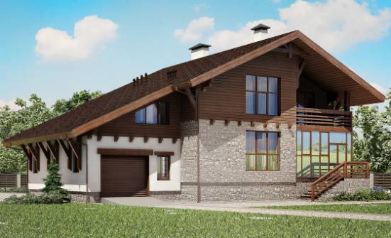 420-001-П Проект трехэтажного дома мансардой и гаражом, большой коттедж из кирпича Краснокаменск | Проекты домов от House Expert