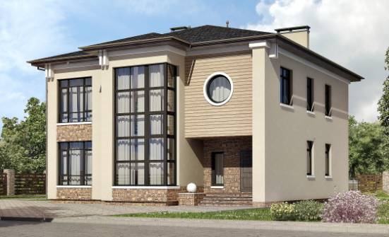 300-005-Л Проект двухэтажного дома, классический коттедж из кирпича Могоча | Проекты домов от House Expert