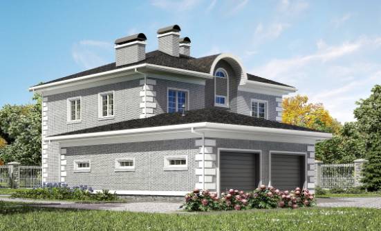 245-004-Л Проект двухэтажного дома и гаражом, красивый загородный дом из кирпича Краснокаменск | Проекты домов от House Expert
