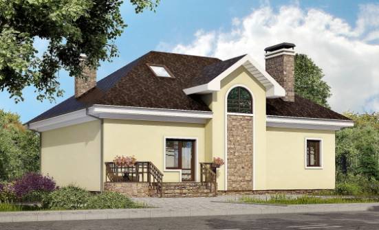 150-008-Л Проект двухэтажного дома с мансардой, небольшой коттедж из газобетона Могоча | Проекты домов от House Expert
