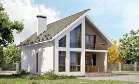 170-006-Л Проект двухэтажного дома с мансардой, недорогой домик из теплоблока Краснокаменск | Проекты домов от House Expert