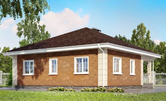 100-001-Л Проект одноэтажного дома, бюджетный домик из поризованных блоков Могоча | Проекты домов от House Expert