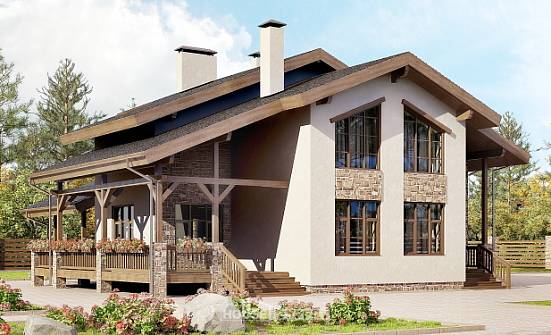 240-003-Л Проект двухэтажного дома мансардой, современный домик из кирпича Могоча | Проекты домов от House Expert