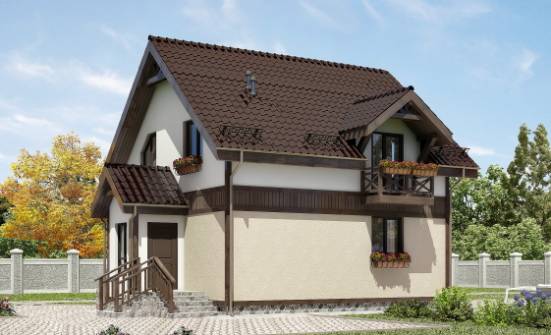 105-001-П Проект двухэтажного дома с мансардой, уютный загородный дом из керамзитобетонных блоков Краснокаменск | Проекты домов от House Expert