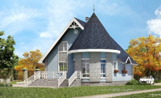 170-003-П Проект двухэтажного дома с мансардой, недорогой домик из пеноблока Чита | Проекты домов от House Expert