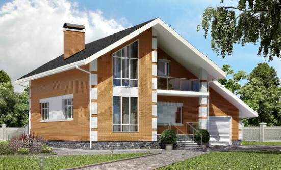 190-006-П Проект двухэтажного дома мансардой и гаражом, уютный загородный дом из твинблока Могоча | Проекты домов от House Expert