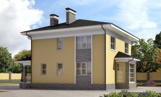 155-011-Л Проект двухэтажного дома, компактный домик из газосиликатных блоков Могоча | Проекты домов от House Expert