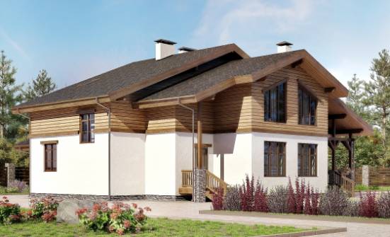 210-006-П Проект двухэтажного дома мансардой, простой домик из кирпича Краснокаменск | Проекты домов от House Expert