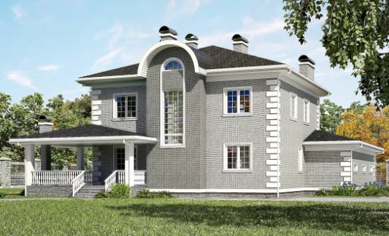245-004-Л Проект двухэтажного дома и гаражом, красивый загородный дом из кирпича Краснокаменск | Проекты домов от House Expert