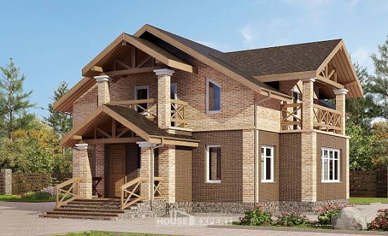 160-014-П Проект двухэтажного дома, доступный загородный дом из бризолита Могоча | Проекты домов от House Expert