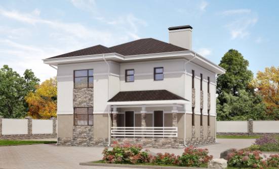 150-014-П Проект двухэтажного дома, бюджетный коттедж из пеноблока Могоча | Проекты домов от House Expert