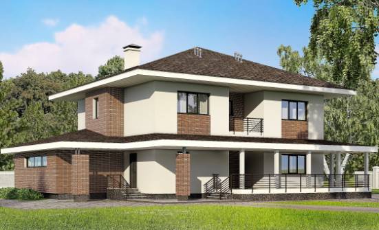 275-002-П Проект двухэтажного дома и гаражом, большой домик из кирпича Чита | Проекты домов от House Expert