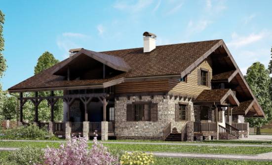 320-002-П Проект двухэтажного дома с мансардой, огромный дом из кирпича Могоча | Проекты домов от House Expert