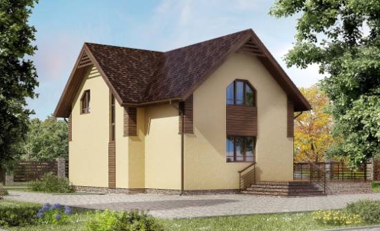 150-009-Л Проект двухэтажного дома с мансардой, простой дом из твинблока Могоча | Проекты домов от House Expert