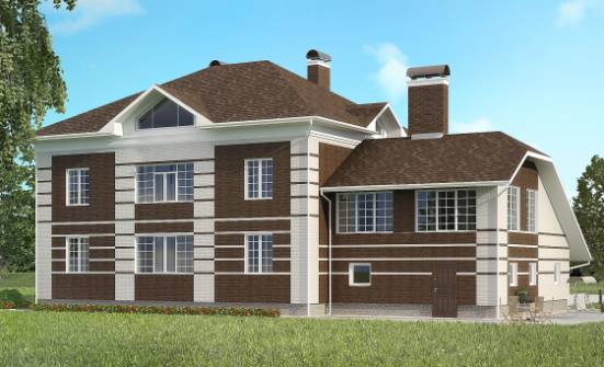 505-002-Л Проект трехэтажного дома и гаражом, просторный домик из кирпича Краснокаменск | Проекты домов от House Expert