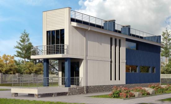100-003-П Проект двухэтажного дома, скромный дом из арболита Чита | Проекты домов от House Expert