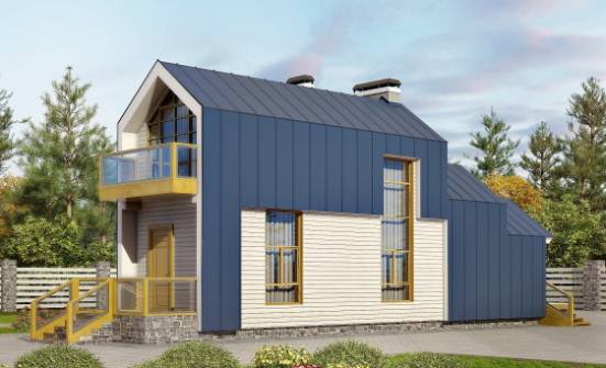 060-006-П Проект двухэтажного дома с мансардой, дешевый домик из газобетона Могоча | Проекты домов от House Expert