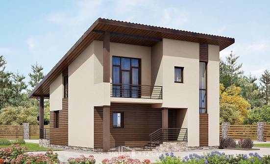 140-005-Л Проект двухэтажного дома мансардой, красивый дом из бризолита Могоча | Проекты домов от House Expert